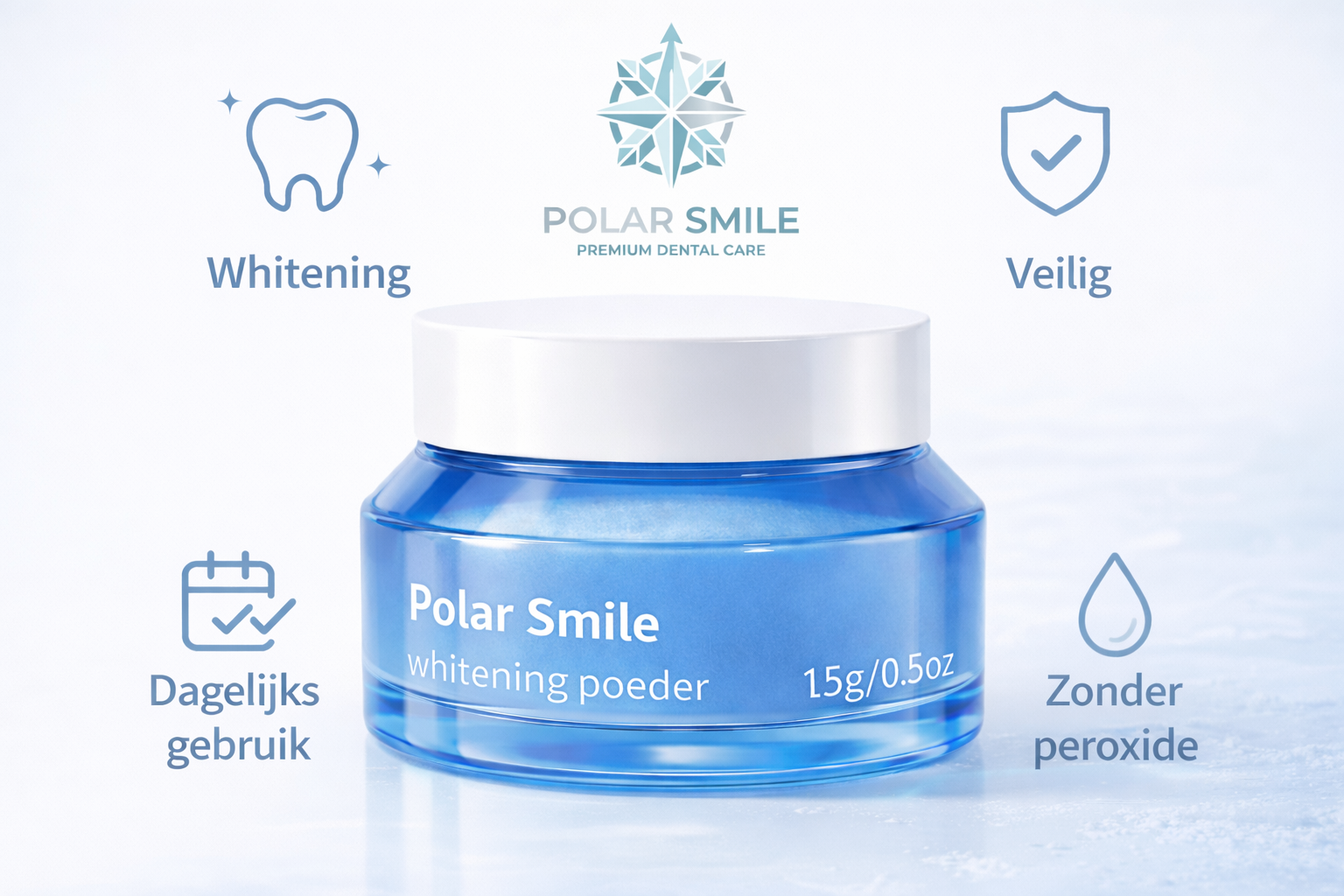 Polar Smile™ – Gentle, Peroxide-Free Teeth Whitening Powder